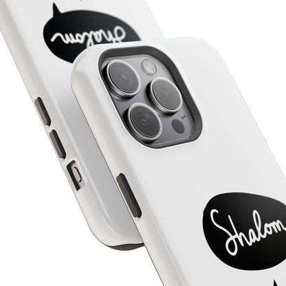 Shalom MagSafe Tough Phone Cases - Hebrew Israel Israeli Jewish Judaism Judaica - by Far Out Prints & Co.