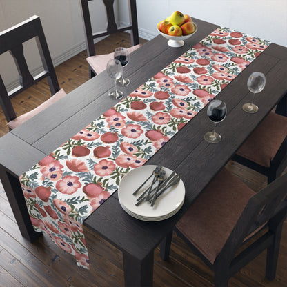 Rosh Hashanah Rosh HaShanah Rosh HaShana Rosh Ha-Shanah Pomegranate Anemone Flower Jewish Table Runner Israel Israeli Hebrew Table Runner