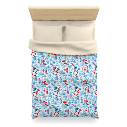 Duvet Cover Blanket for Him Her Gift Ocean Lover Present Orca Killer Whale Dolphin Pattern Navy Nautical Marine Life Sea Kids Adults Comfy