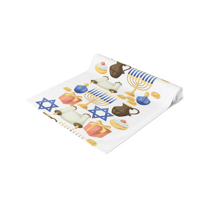 Hannukah Hanuka Hanukkah Chanukah Chanuka Chanukkah Channukah Chanukka 1 | Jewish Holiday Themed | Table Runner