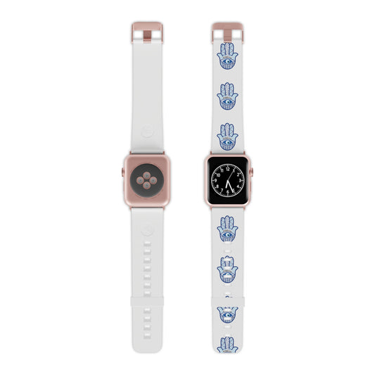 Hamsa Blue Watch Band for Apple Watch by Far Out Prints & Co.