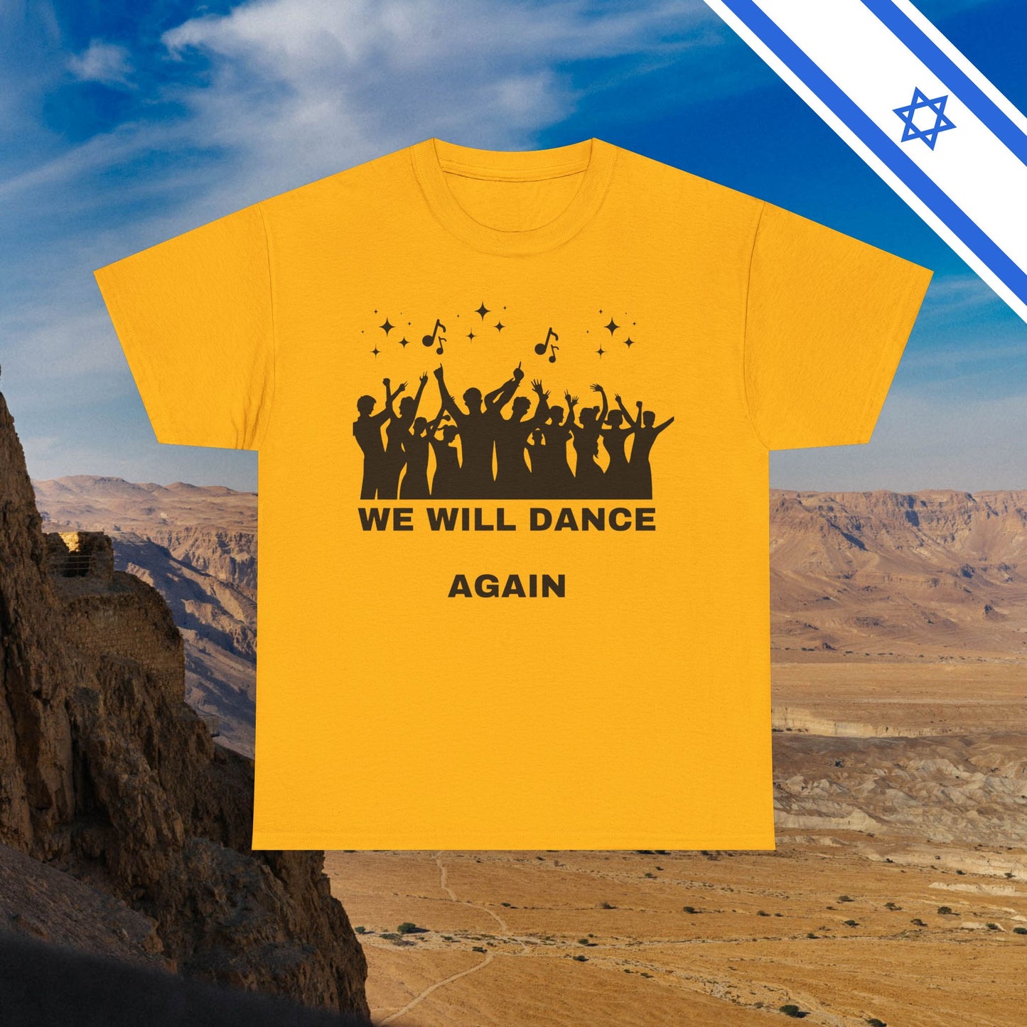 We Will Dance Again Tees  - Israeli Jewish Judaism - Premium Unisex Heavy Cotton T-shirt - by Far Out Prints & Co.