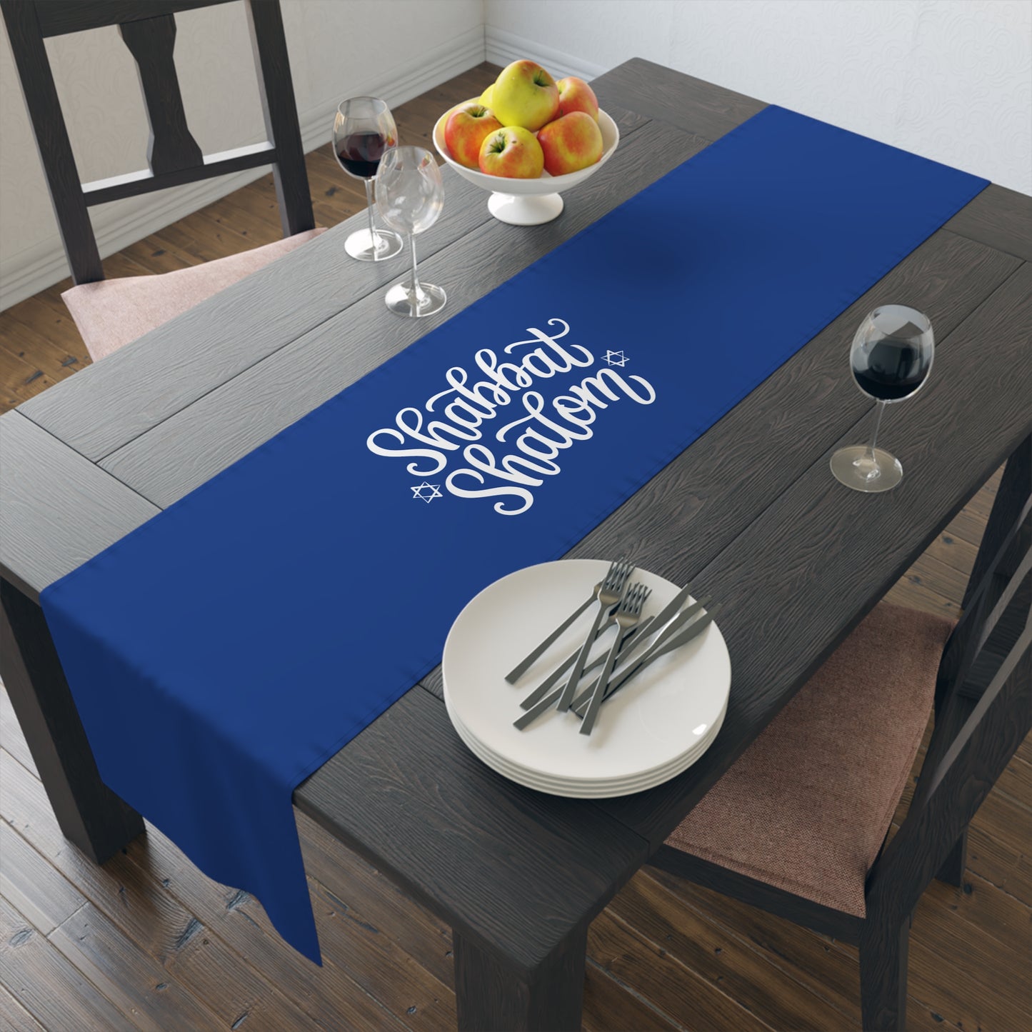 Shabbat Shalom Table Runner: A Stunning Shabbos Event Accessory, Memories gift Israel Israeli Judaism Judaica Jewish Holiday Themed