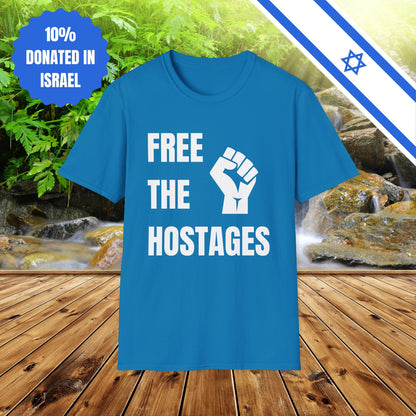 Free The Hostages | Unisex Tee Israel Israeli Jewish Judaism Bring Them Home Stand With Us | by Far Out Prints & Co.