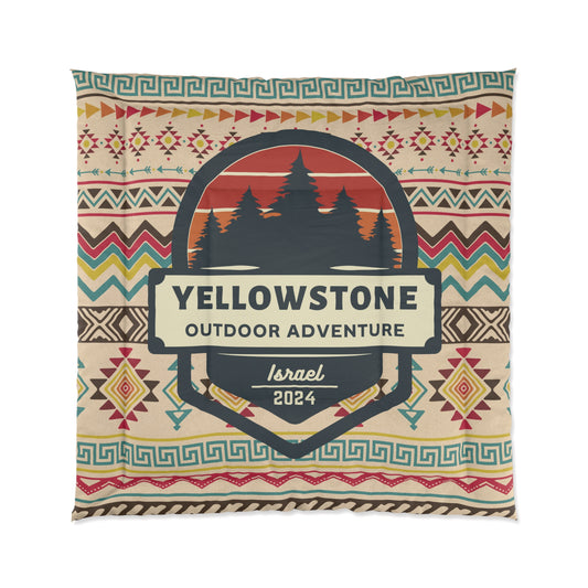 Yellowstone Outdoor Adventure Azteca Comforter by Far Out Prints & Co.