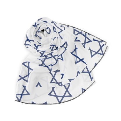 Star of David White Background | Jewish Judaism Judaica Israel Israeli Art | Poly Scarf | by Far Out Prints & Co