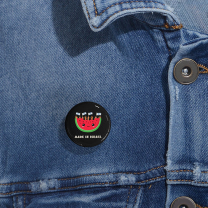 Made in Israel Watermelon - Pin Buttons Pins - Israel Israeli Jewish Judaism Judaica - by Far Out Prints & Co.