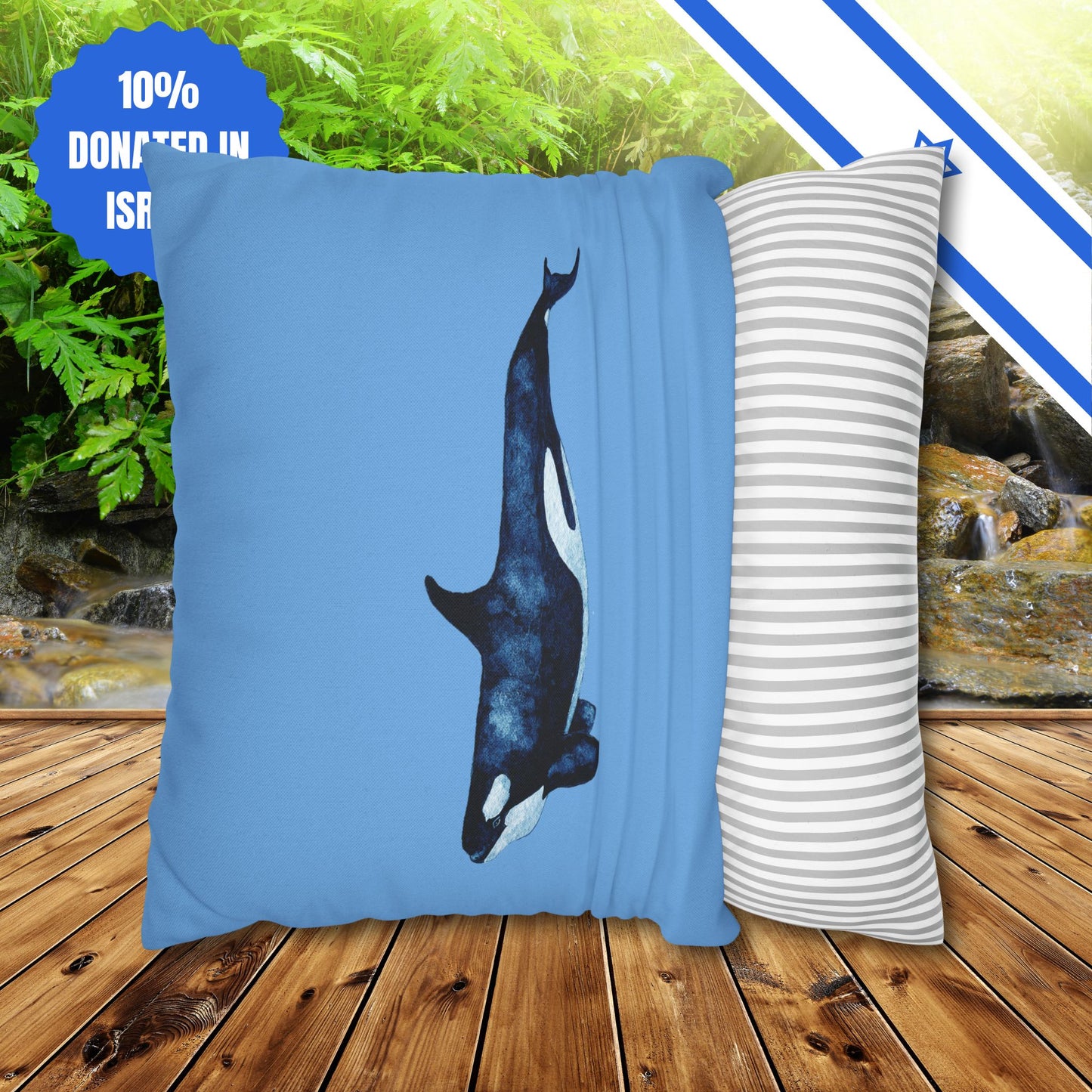 Square Pillowcase Gift Present Him Her His Her Adult Kid Home Decor House Couch Sofa Orca Killer Whale Love Themed Ocean Marine Lovers