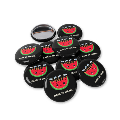 Made in Israel Watermelon - Pin Buttons Pins - Israel Israeli Jewish Judaism Judaica - by Far Out Prints & Co.