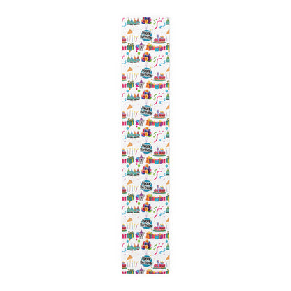 Happy Birthday Cake and Fun Pattern | Table Runner | Far Out Prints & Co.