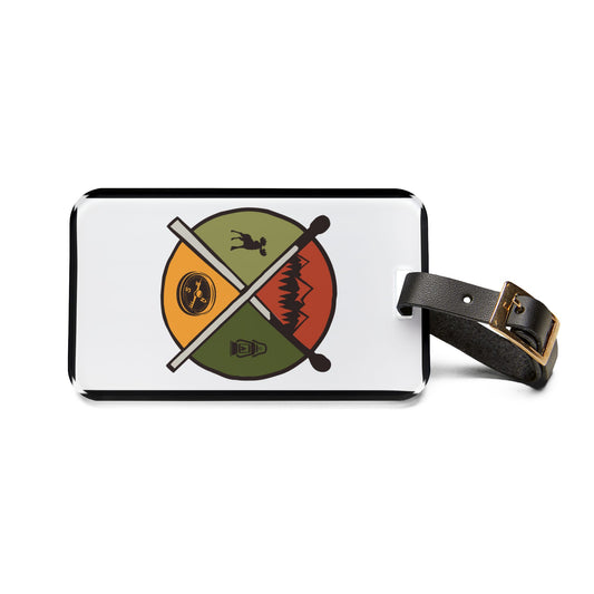 Camp Wheel | Premium Acrylic and Leather Luggage Tag | by Far Out Prints & Co
