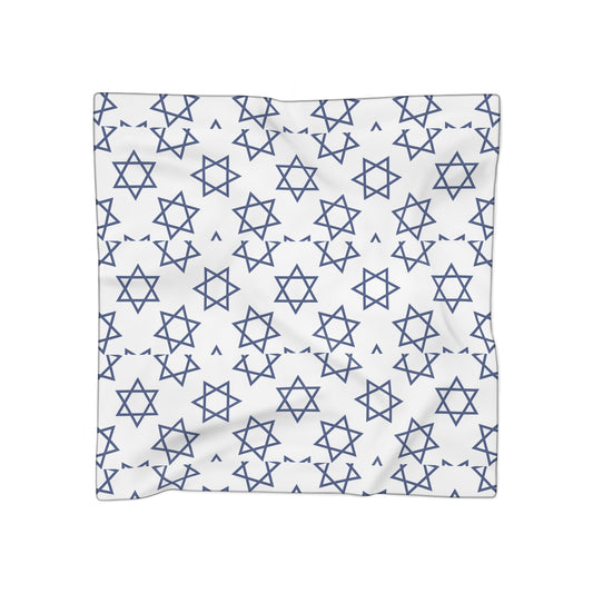 Star of David White Background | Jewish Judaism Judaica Israel Israeli Art | Poly Scarf | by Far Out Prints & Co