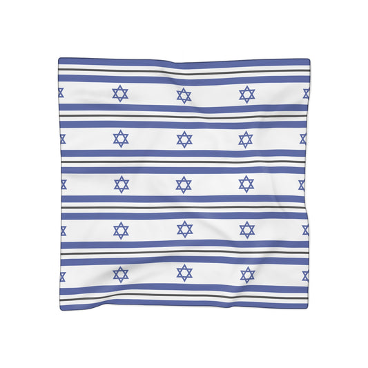 Israeli Flag | Jewish Judaism Judaica Israel Israeli Art | Poly Scarf | by Far Out Prints & Co