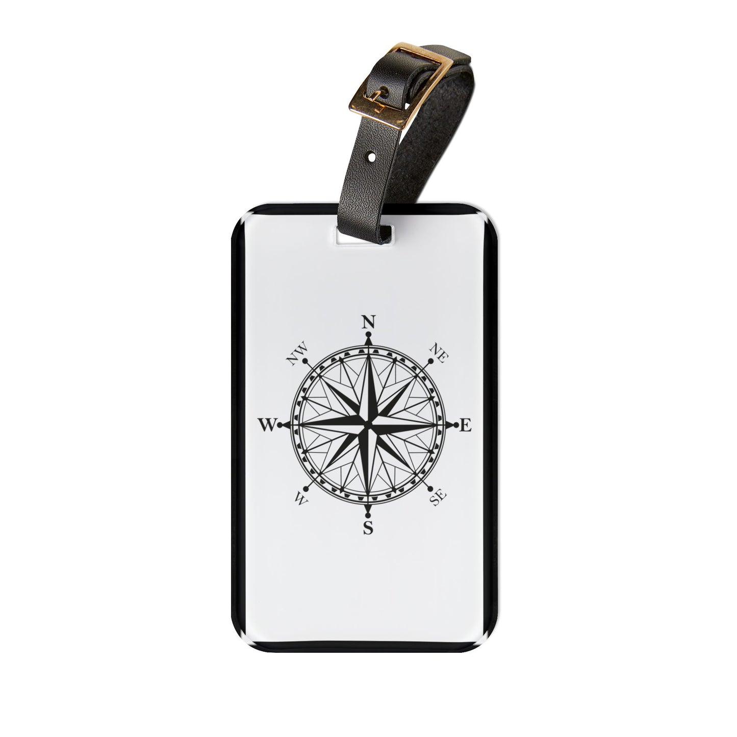 Compass To Adventures | Premium Acrylic and Leather Luggage Tag | by Far Out Prints & Co