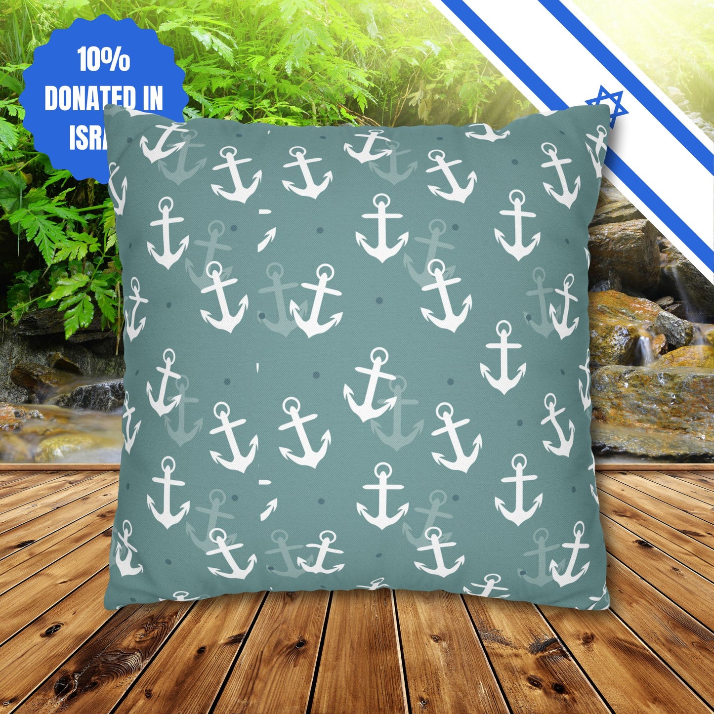 Square Pillowcase Gift Present Him Her His Her Adult Kid Home Decor House Couch Sofa Marine Ocean Conservation Lover Navy Anchors Ocean