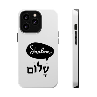Shalom MagSafe Tough Phone Cases - Hebrew Israel Israeli Jewish Judaism Judaica - by Far Out Prints & Co.