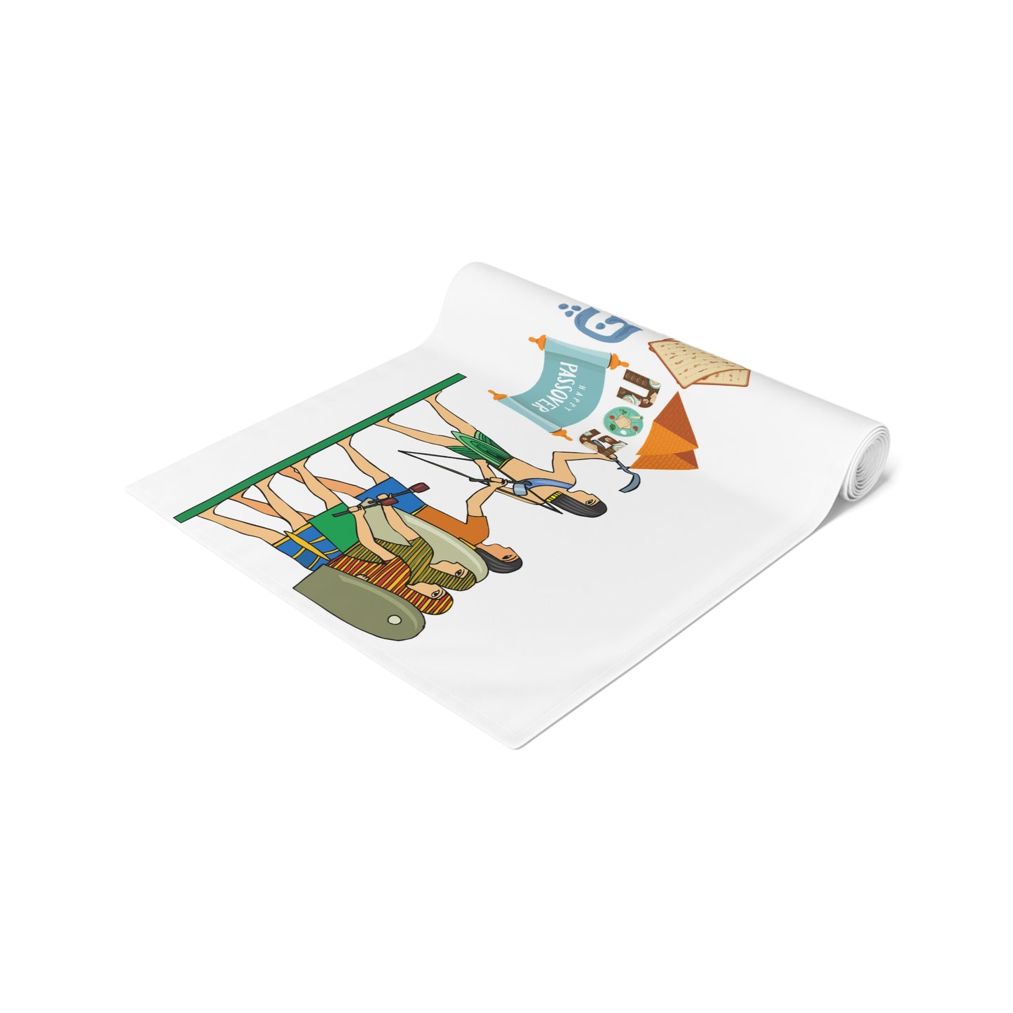 Happy Passover Design Pesach Pharoah Moses | Israel Israeli Judaism Judaica Jewish Holiday Themed | Table Runner | by Far Out Prints & Co.