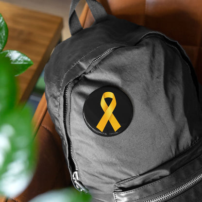 Yellow Ribbon - Pin Buttons Pins - Bring Them Home Hostages Kidnapped Israel Israeli Jewish Judaism Judaica - by Far Out Prints & Co.