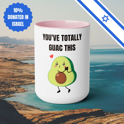 You've Totally Guac This | Two-Tone Coffee Mugs, 15oz | Funny Cafe Lover Fun Mug Cup Avocado Gifts Birthday | Far Out Prints & Co.