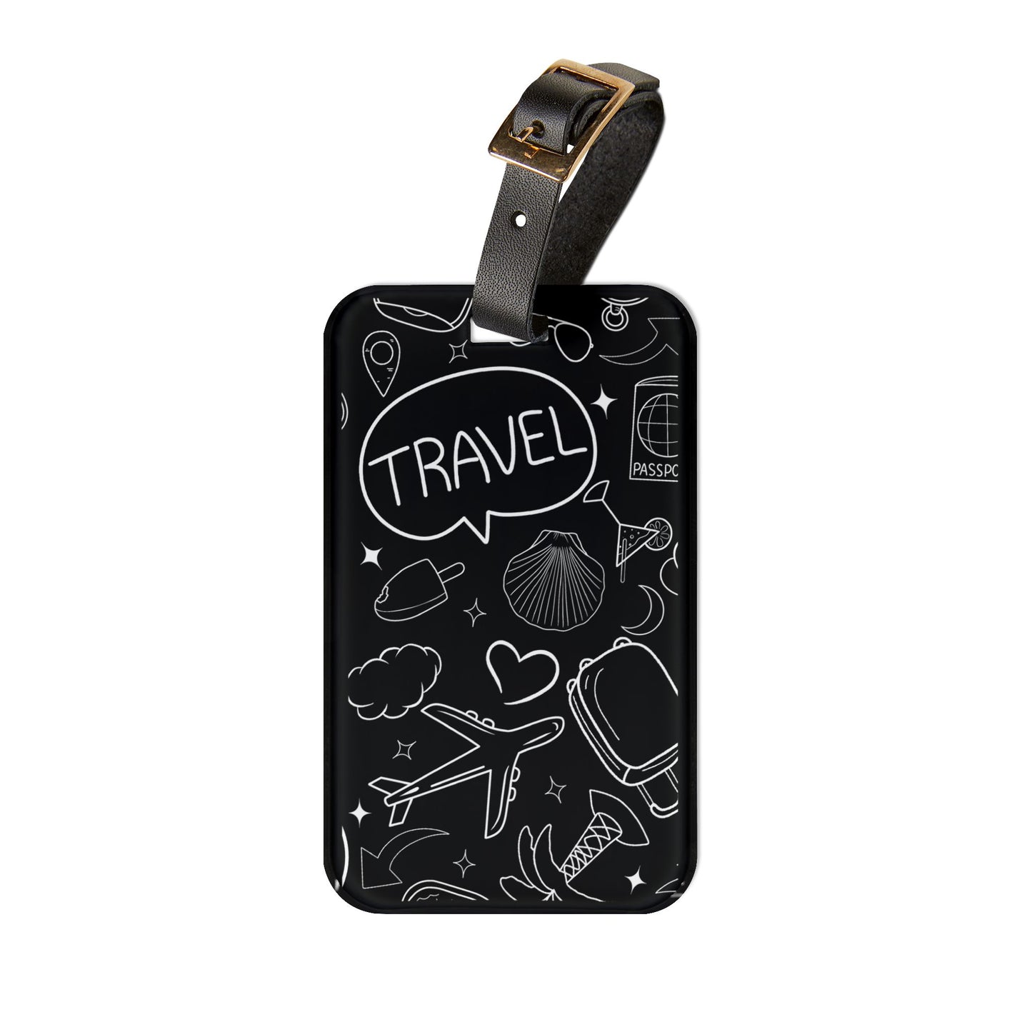 Fun Travel Style Premium Acrylic and Leather Luggage Tag | by Far Out Prints & Co