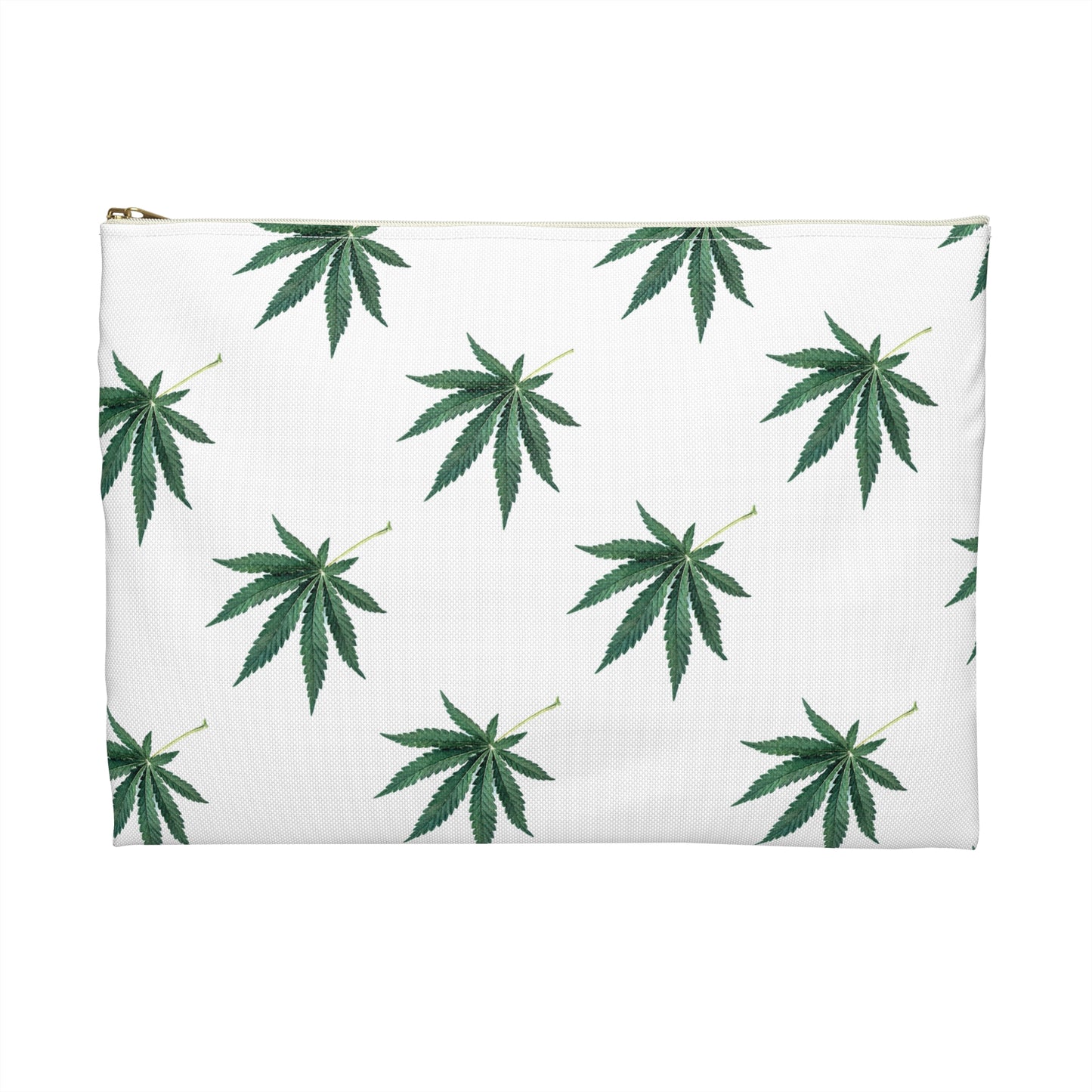Marijuana Pattern - Accessory Pouch White - Embrace Hebrew Slang - Stoner Cannabis Weed Jewish Israeli Israel - by Far Out Prints & Co.