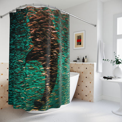 Shower Curtains - Sharks and Fish Design, Transformative Bathroom Decor, Perfect Gift for Ocean Lovers