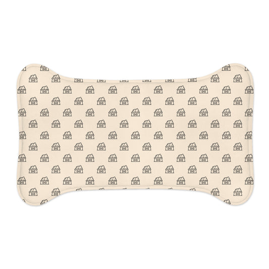 Dogs and Cats Bowls Pattern Black - Pet Feeding Mats - Pets Present Feeding Gift Animal Lovers Gifts Him Her Dog Cat Presents Animals