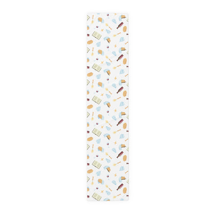 Shabbat Shabat Shabas Shabbas Shabos Shabbos | Jewish Holiday Themed | Table Runner | by Far Out Prints & Co.