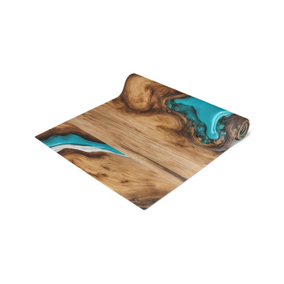 Wood Epoxy Resin Turqoise Design Table Runner Israel Israeli Judaism Judaica Jewish Gifts Presents Him Her | by Far Out Prints & Co.