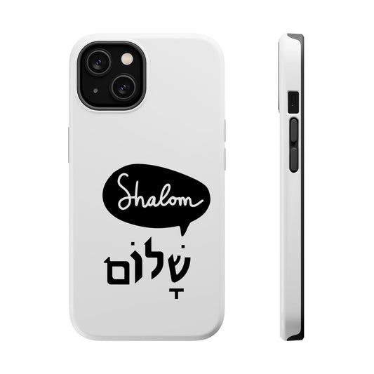 Shalom MagSafe Tough Phone Cases - Hebrew Israel Israeli Jewish Judaism Judaica - by Far Out Prints & Co.