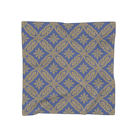 Gold and Dark Blue Design | Jewish Judaism Judaica Israel Israeli Art | Poly Scarf | by Far Out Prints & Co