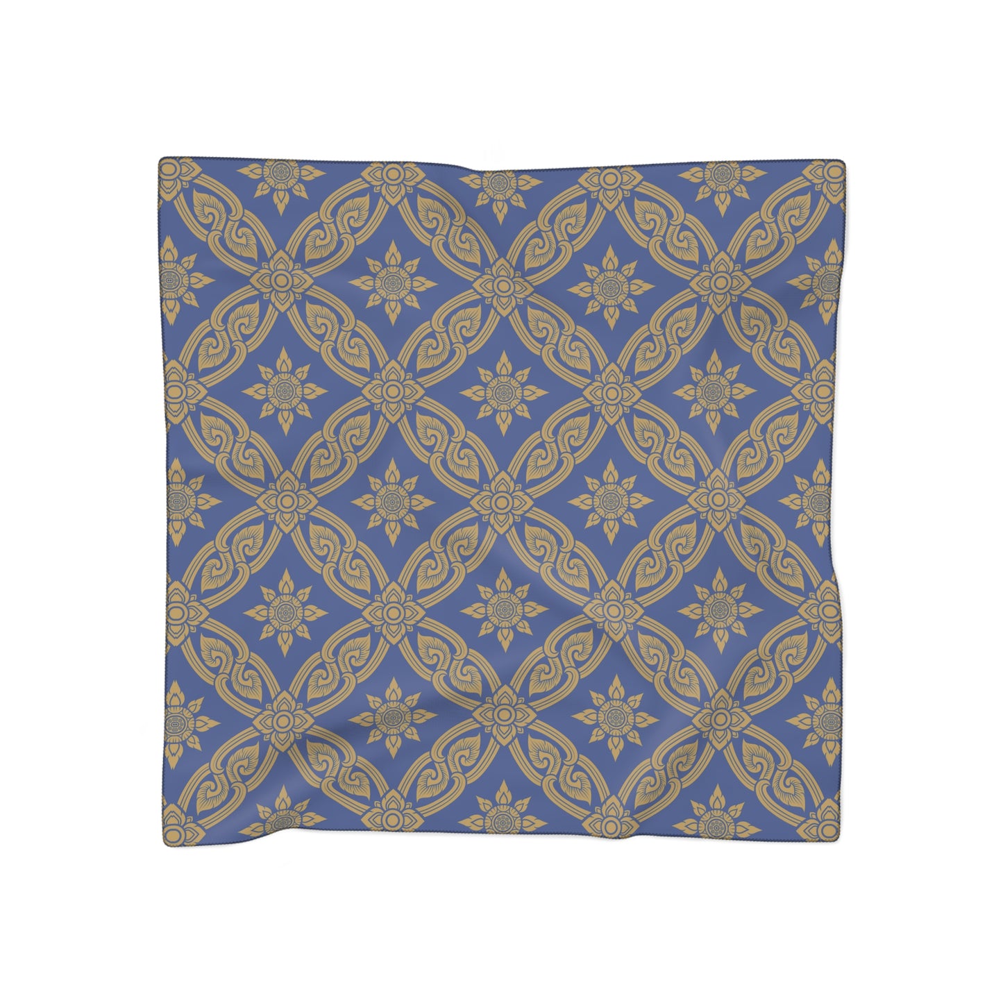 Gold and Dark Blue Design | Jewish Judaism Judaica Israel Israeli Art | Poly Scarf | by Far Out Prints & Co