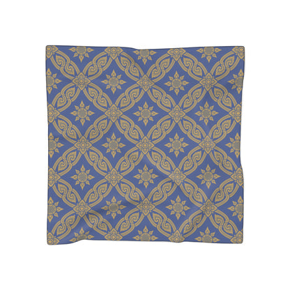 Gold and Dark Blue Design | Jewish Judaism Judaica Israel Israeli Art | Poly Scarf | by Far Out Prints & Co