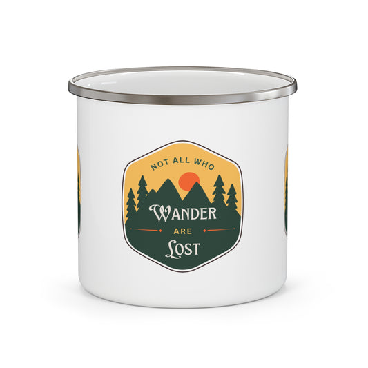 Gift Cup Mug Quote Not All Who Wander Are Lost Adventure Lover Hiking Camping Great Outdoors Enamel Cup Book Movie Quotes Birthday Present