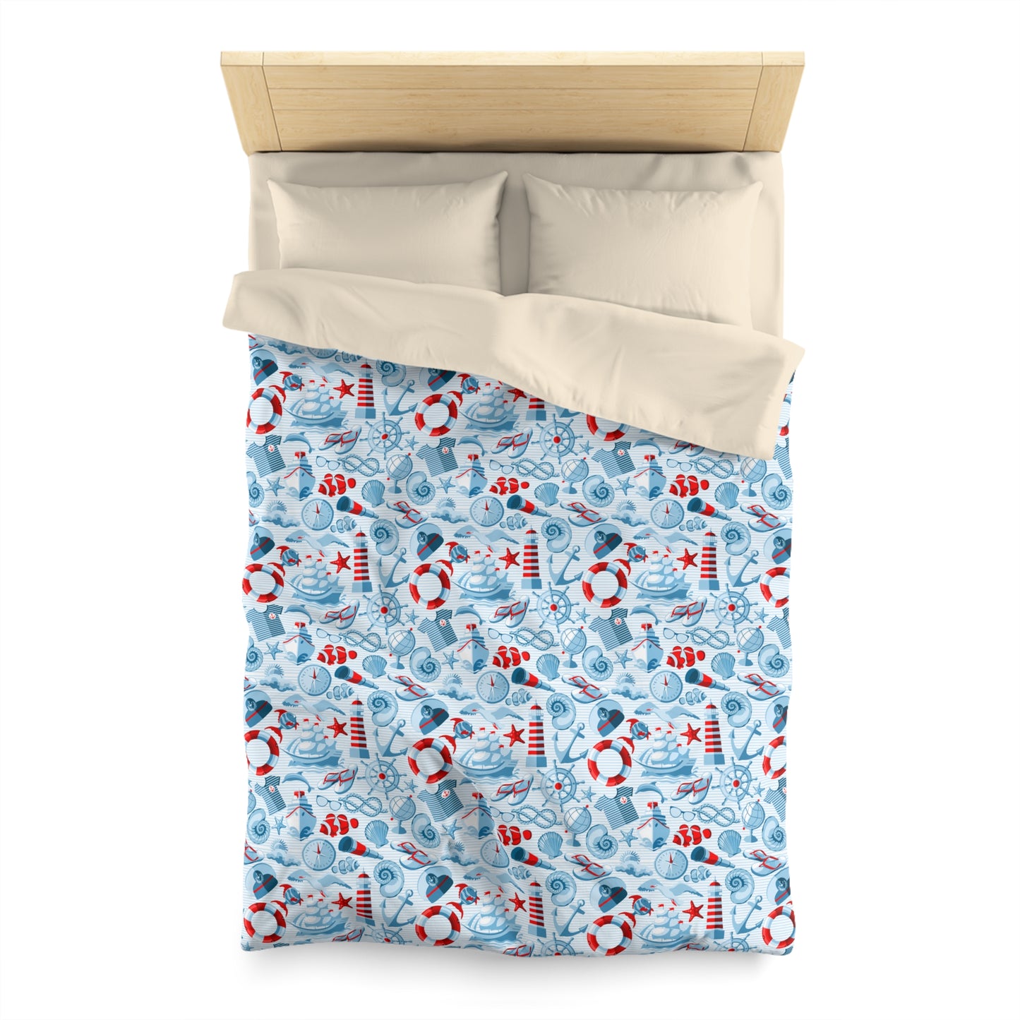 Duvet Cover Blanket for Him Her Gift Ocean Lover Present Orca Killer Whale Dolphin Pattern Navy Nautical Marine Life Sea Kids Adults Comfy