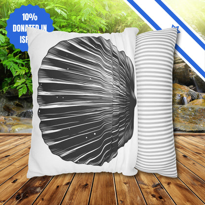 Square Pillowcase Gift Present Him Her His Her Adult Kid Home Decor House Couch Sofa Marine Ocean Conservation Lover Sea Shell Black White