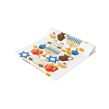 Hannukah Hanuka Hanukkah Chanukah Chanuka Chanukkah Channukah Chanukka 1 | Jewish Holiday Themed | Table Runner