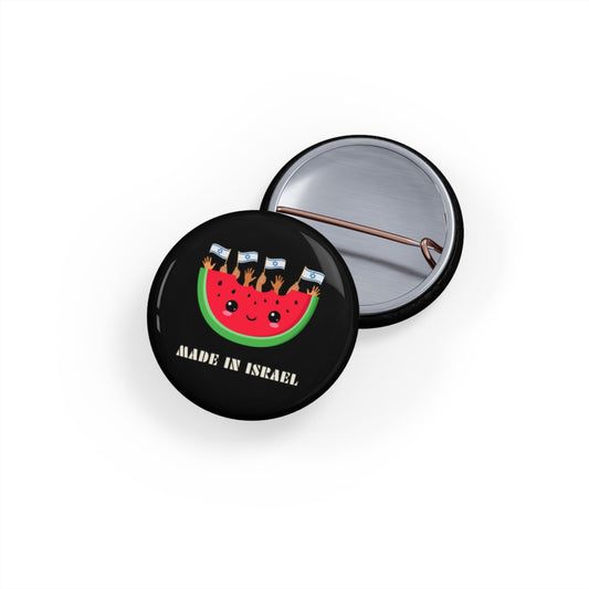 Made in Israel Watermelon - Pin Buttons Pins - Israel Israeli Jewish Judaism Judaica - by Far Out Prints & Co.