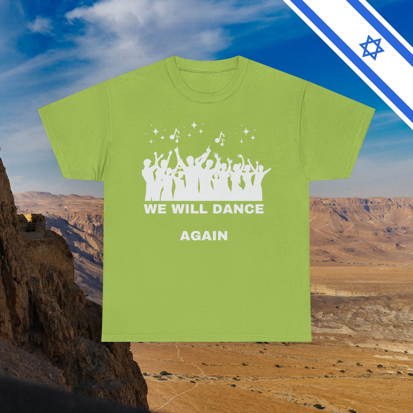 We Will Dance Again Tees  - Israeli Jewish Judaism - Premium Unisex Heavy Cotton T-shirt - by Far Out Prints & Co.