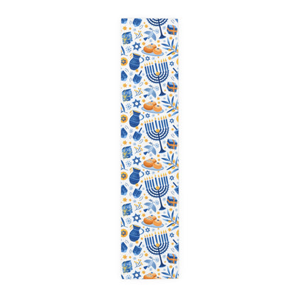 Hannukah Hanuka Hanukkah Chanukah Chanuka Chanukkah Channukah Chanukka | Jewish Holiday Themed | Table Runner