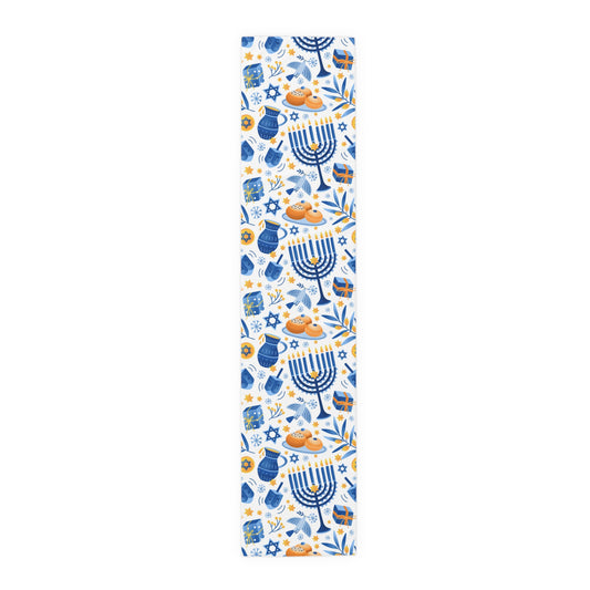 Hannukah Hanuka Hanukkah Chanukah Chanuka Chanukkah Channukah Chanukka | Jewish Holiday Themed | Table Runner