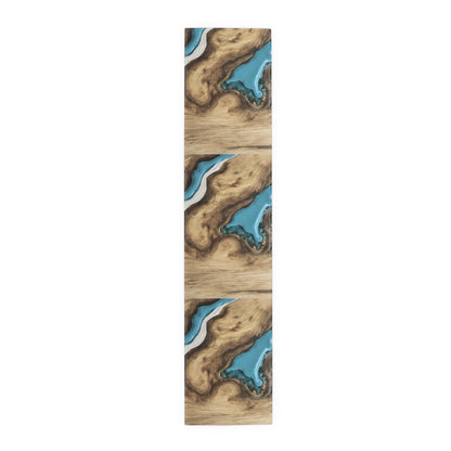 Wood Epoxy Resin Turqoise Design Table Runner Israel Israeli Judaism Judaica Jewish Gifts Presents Him Her | by Far Out Prints & Co.