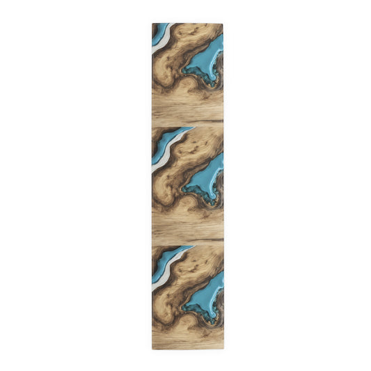 Wood Epoxy Resin Turqoise Design Table Runner Israel Israeli Judaism Judaica Jewish Gifts Presents Him Her | by Far Out Prints & Co.