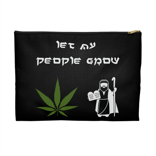 Let My People Grow - Accessory Pouch - Stoner Cannabis Weed Jewish Israeli Israel - by Far Out Prints & Co.