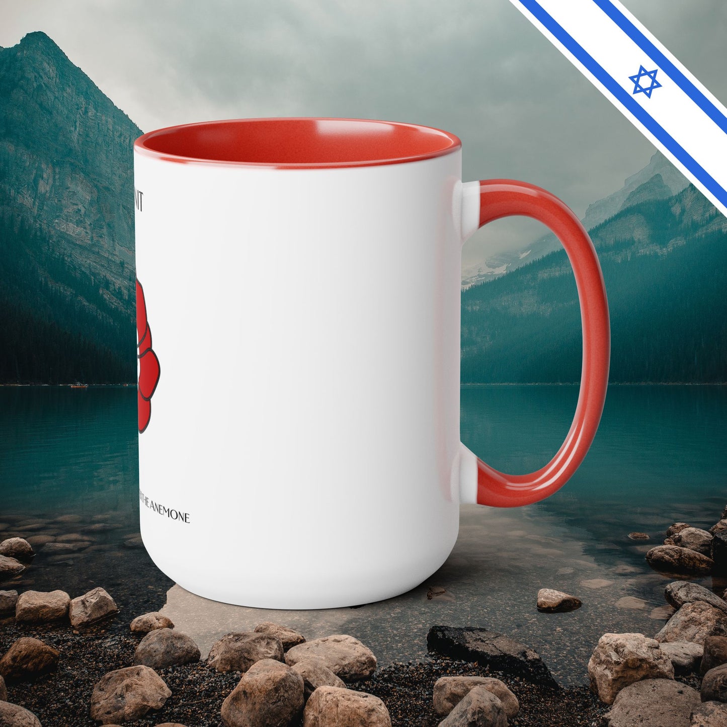 Calanit Israel's National Flower - Two-Tone Coffee Mugs, 15oz - Cafe Lovers - Far Out Prints & Co.